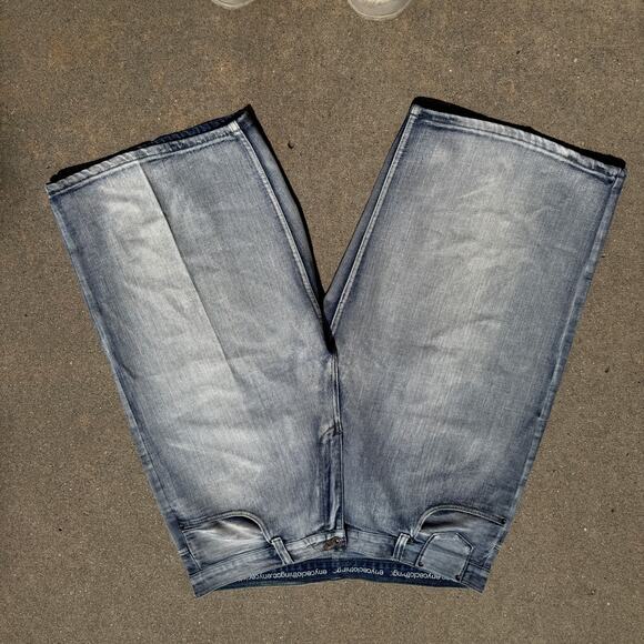 Men's Vintage Y2k Enyce Baggy Long Denim Light Blue Jean Shorts Jorts Sz 40 x 15 - Picture 5 of 7